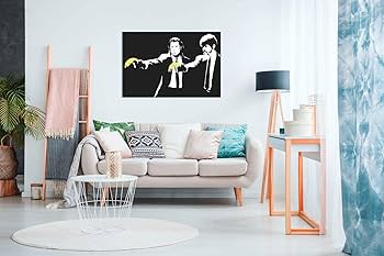バンクシー Pulp Fiction Bananas エスタンプリトグラフ BANKSY Pulp Fiction Banana CANVAS PRINT poster Graffiti Art